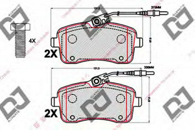 DJ PARTS bp2122 -  Комплект тормозных колодок, дисковый тормоз